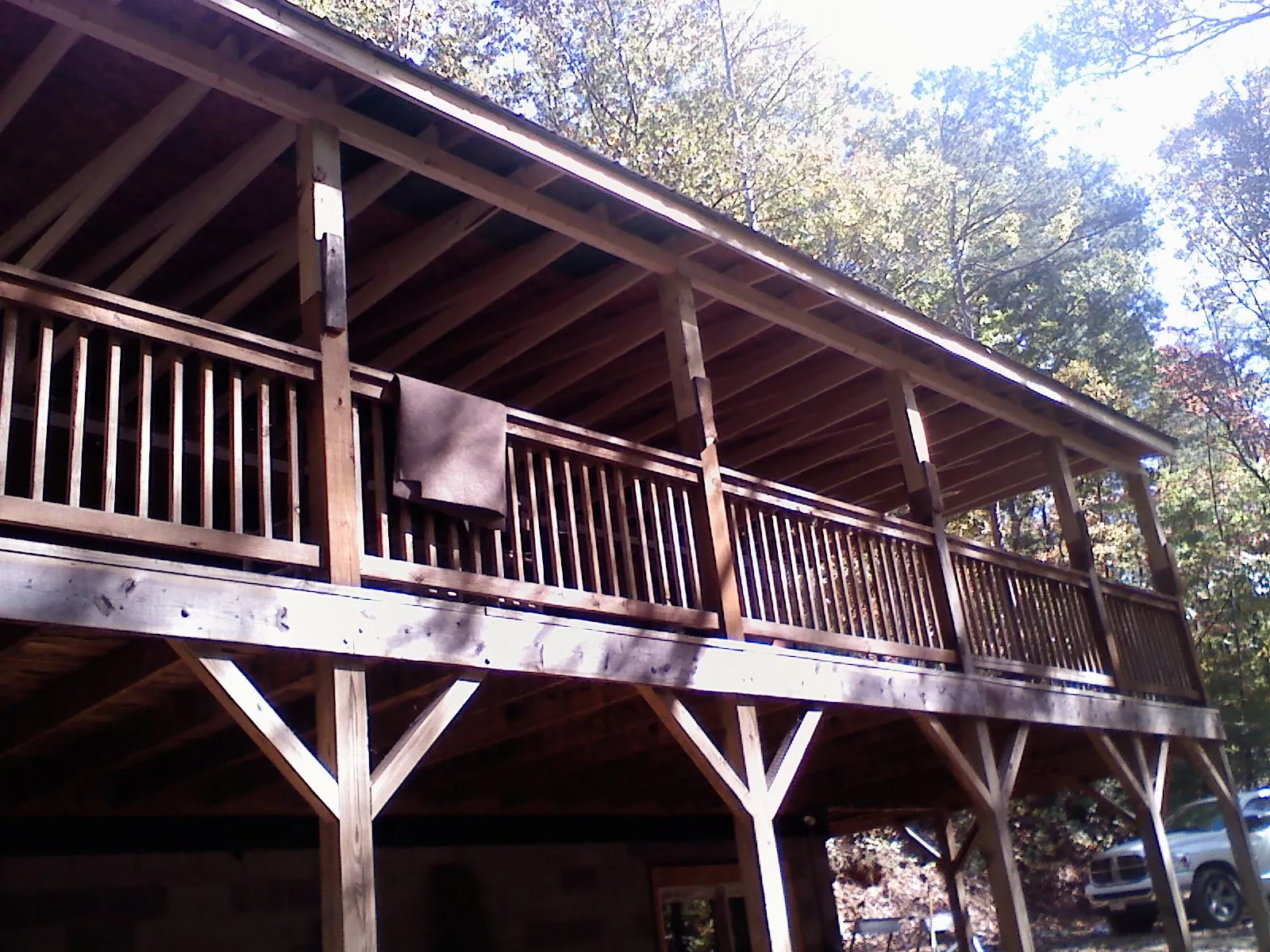 Timber framing under a new elevated porch and deck — Roof Leak Repair in Peachtree Corners by Roofing Brothers